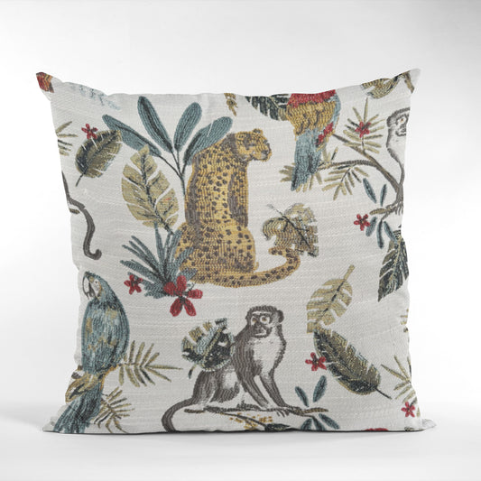 Plutus Multi-Color Jungle Animal Luxury Throw Pillow