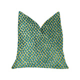 Sea Green Iota Turquoise Luxury Throw Pillow