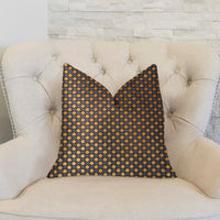 Aliza Gold and Gray Luxury Throw Pillow