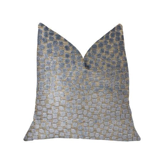 Dusky Gem Blue and Silver Luxury Throw Pillow