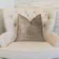 Classy Chic Ivory and Beige Luxury Throw Pillow