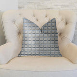 Silverton Silver Artificial Leather Luxury Throw Pillow