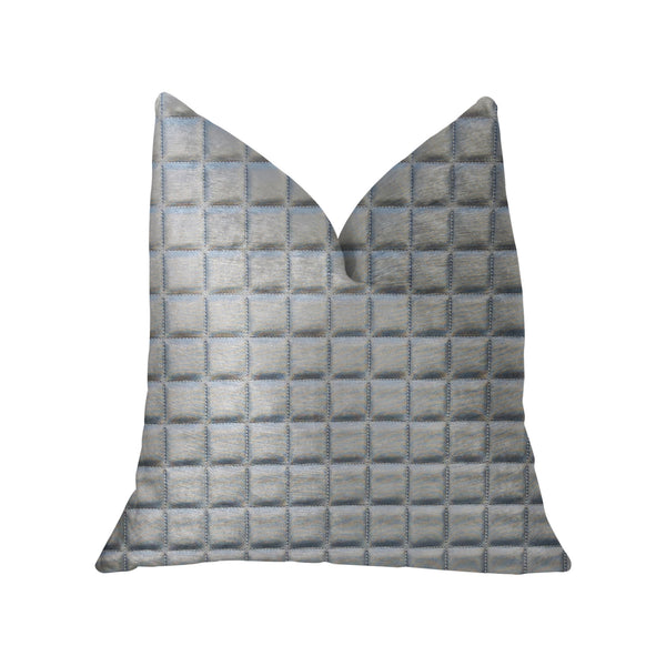Silverton Silver Artificial Leather Luxury Throw Pillow
