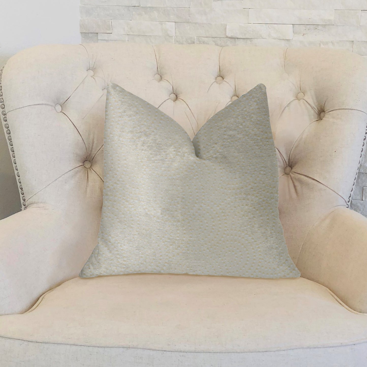 White Dove White Artificial Leather Luxury Throw Pillow