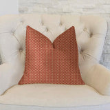 Crimson Square Red and Beige Luxury Throw Pillow