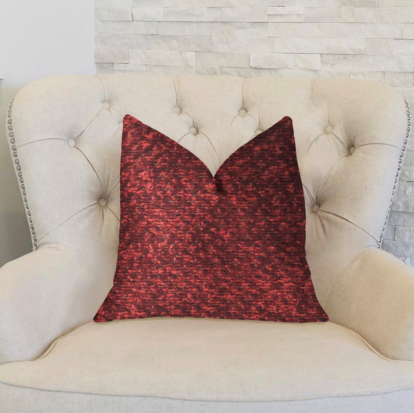 Hibiscus Burgundy Red Luxury Throw Pillow