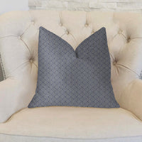 Daydream Blue and Beige Luxury Throw Pillow