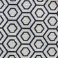 Myriad Hexagon  Blue and Beige Luxury Throw Pillow