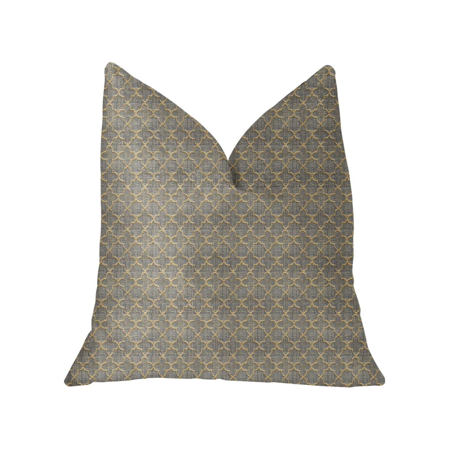 Golden Clove Blue and Beige Luxury Throw Pillow