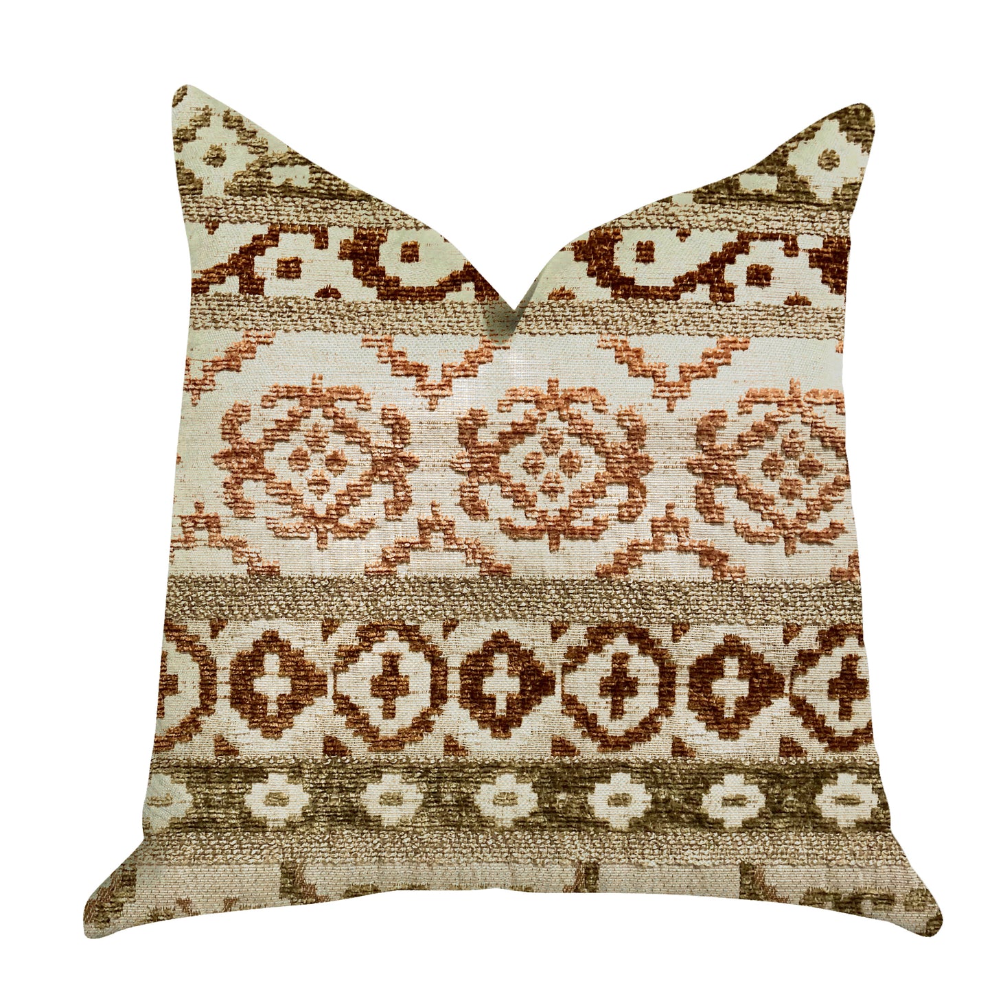 Plutus Arabesque Shades of Brown Luxury Throw Pillow - 0