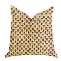 Rosy Posse Orange and Tan Floral Luxury Throw Pillow