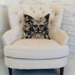 Noir Lotus Blossom Luxury Throw Pillow