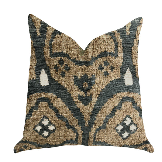 Tulip Zen Green Taupe Luxury Throw Pillow