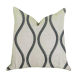 Bella Curve Green and Beige Luxury Throw Pillow