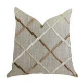 Urban Square Brown and Beige Luxury Throw Pillow