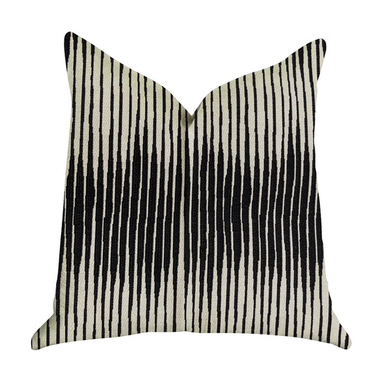 Black Crystal Luxury Throw Pillow in Black and Beige Tones