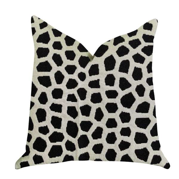 Dark Jewels Luxury Throw Pillow in Black and White