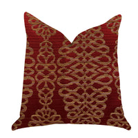 Sweet Henna Luxury Throw Pillow in Red and Gold