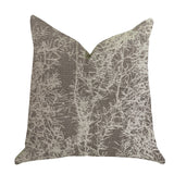Garden Breeze Luxury Throw Pillow in Gray and Beige Colors