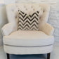 Oblique Zigzag Luxury Throw Pillow in Beige Tones
