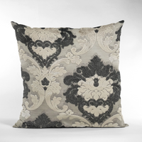 Leilani Fleurs Luxury Throw Pillow in Blue and Beige Tones