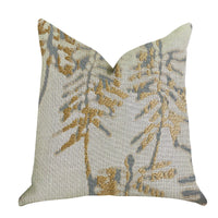 Creekside Beauty Luxury Throw Pillow in Green and Gold Tones