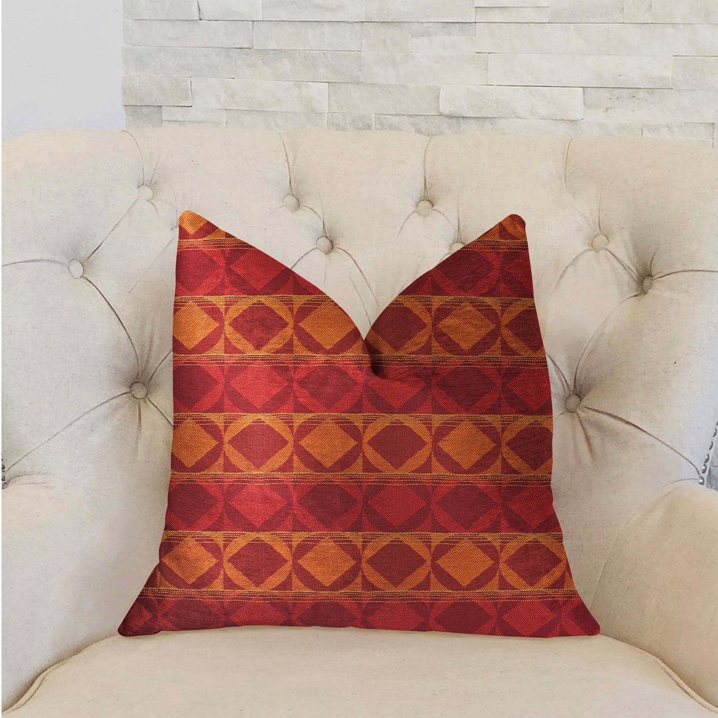 Celestial Red and Orange Luxury Throw Pillow