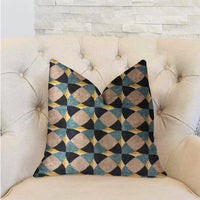 Shape Reflections Blue and Beige Luxury Throw Pillow