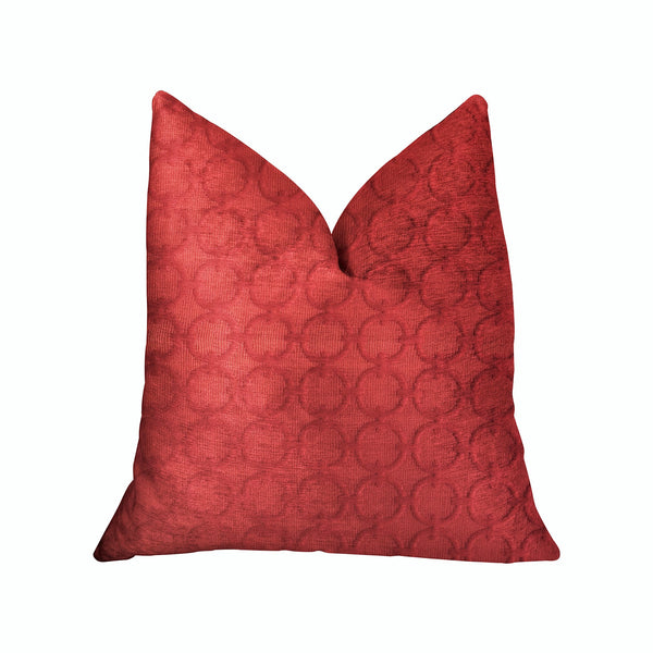 Scarlet Cercles Red Luxury Throw Pillow