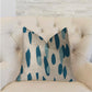 Bosky Willow Blue and White Luxury Throw Pillow