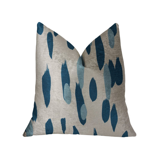 Bosky Willow Blue and White Luxury Throw Pillow