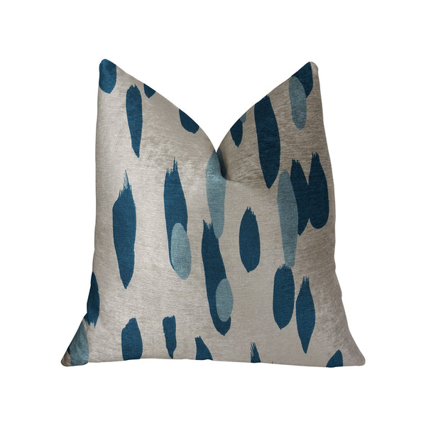 Bosky Willow Blue and White Luxury Throw Pillow