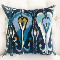 Deep Sanctuary Blue and Gray Luxury Throw Pillow