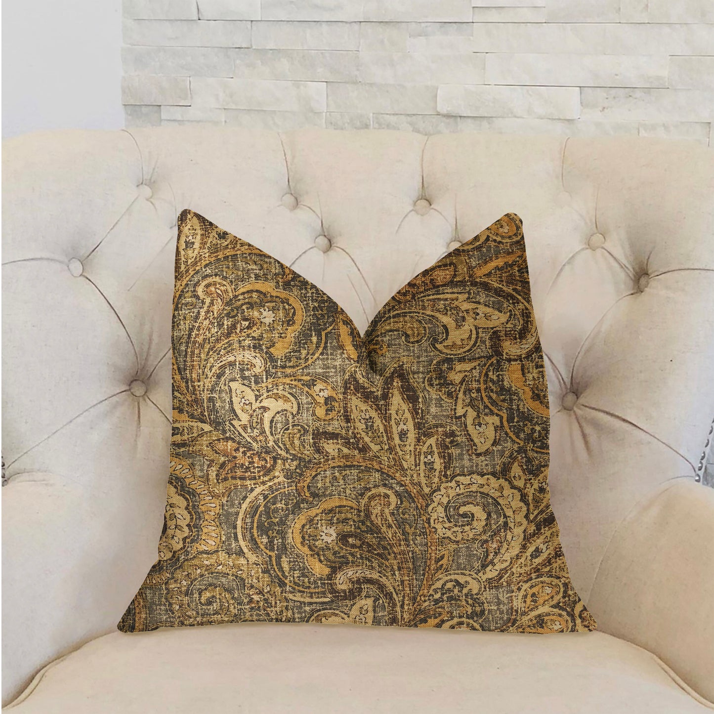 Cypress Field Brown Luxury Throw Pillow