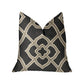 Terra Bell Black and Beige Luxury Throw Pillow