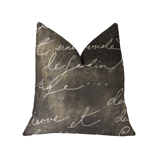 Love Script Black Luxury Throw Pillow