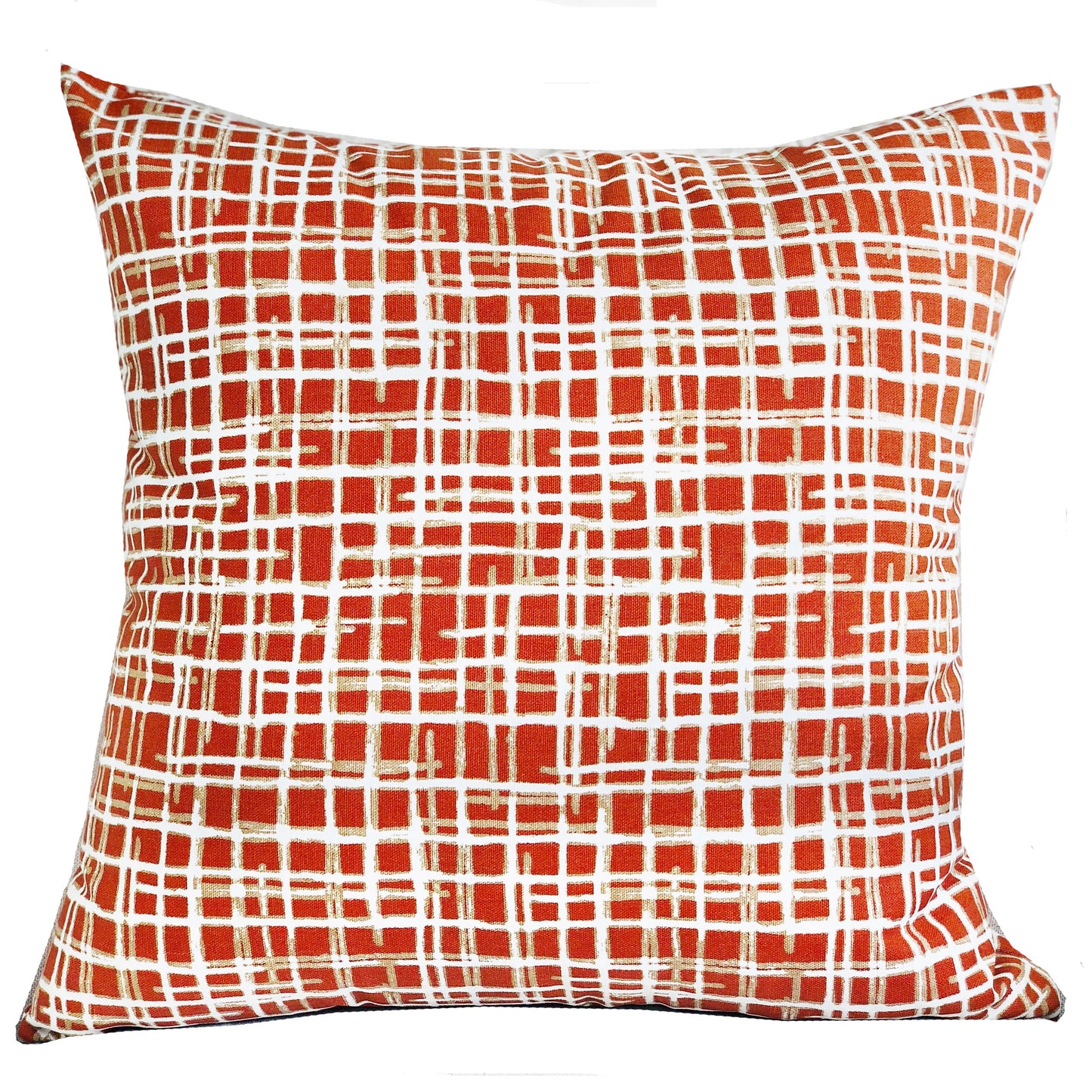 Spiced Fields  Orange and Beige Luxury Throw Pillow