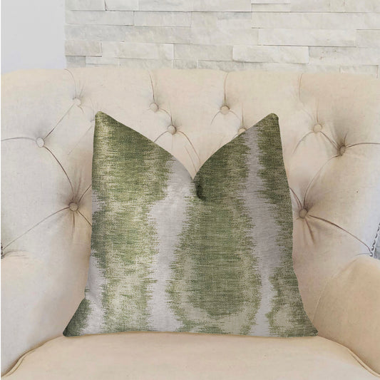 Green Haven Green and Beige Luxury Throw Pillow