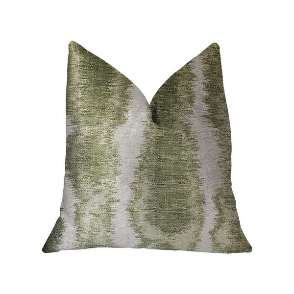 Green Haven Green and Beige Luxury Throw Pillow