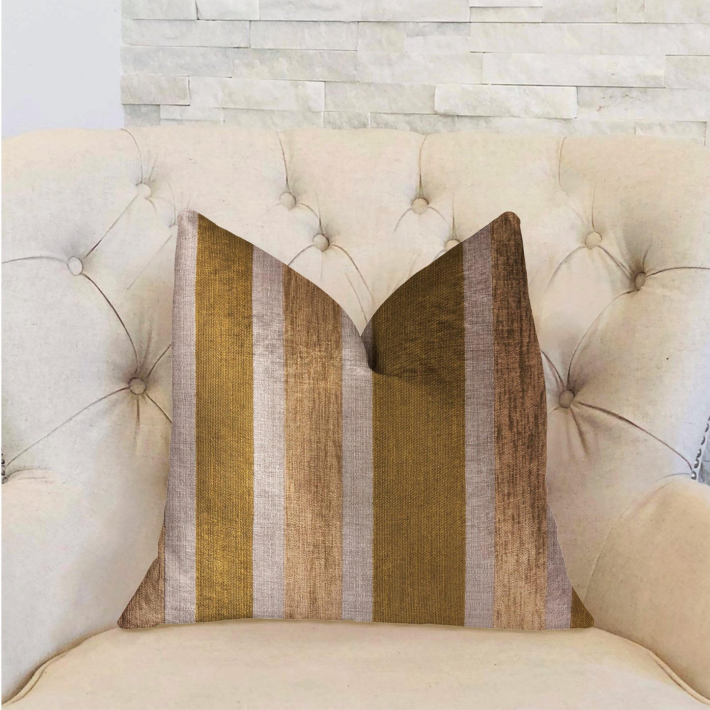 Golden Tan Lines Gold Luxury Throw Pillow