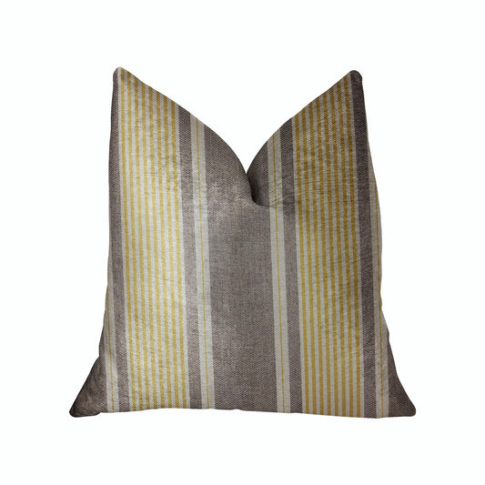 Graceful Bridge Yellow and Gray Luxury Throw Pillow