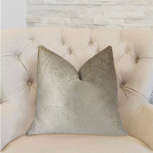 Gold Divinity Gold and Beige Luxury Throw Pillow