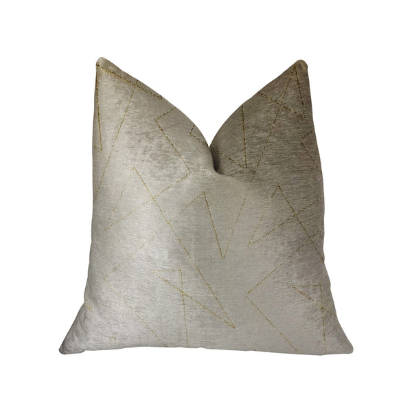 Gold Divinity Gold and Beige Luxury Throw Pillow