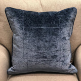 Bleu Velour Blue Luxury Throw Pillow