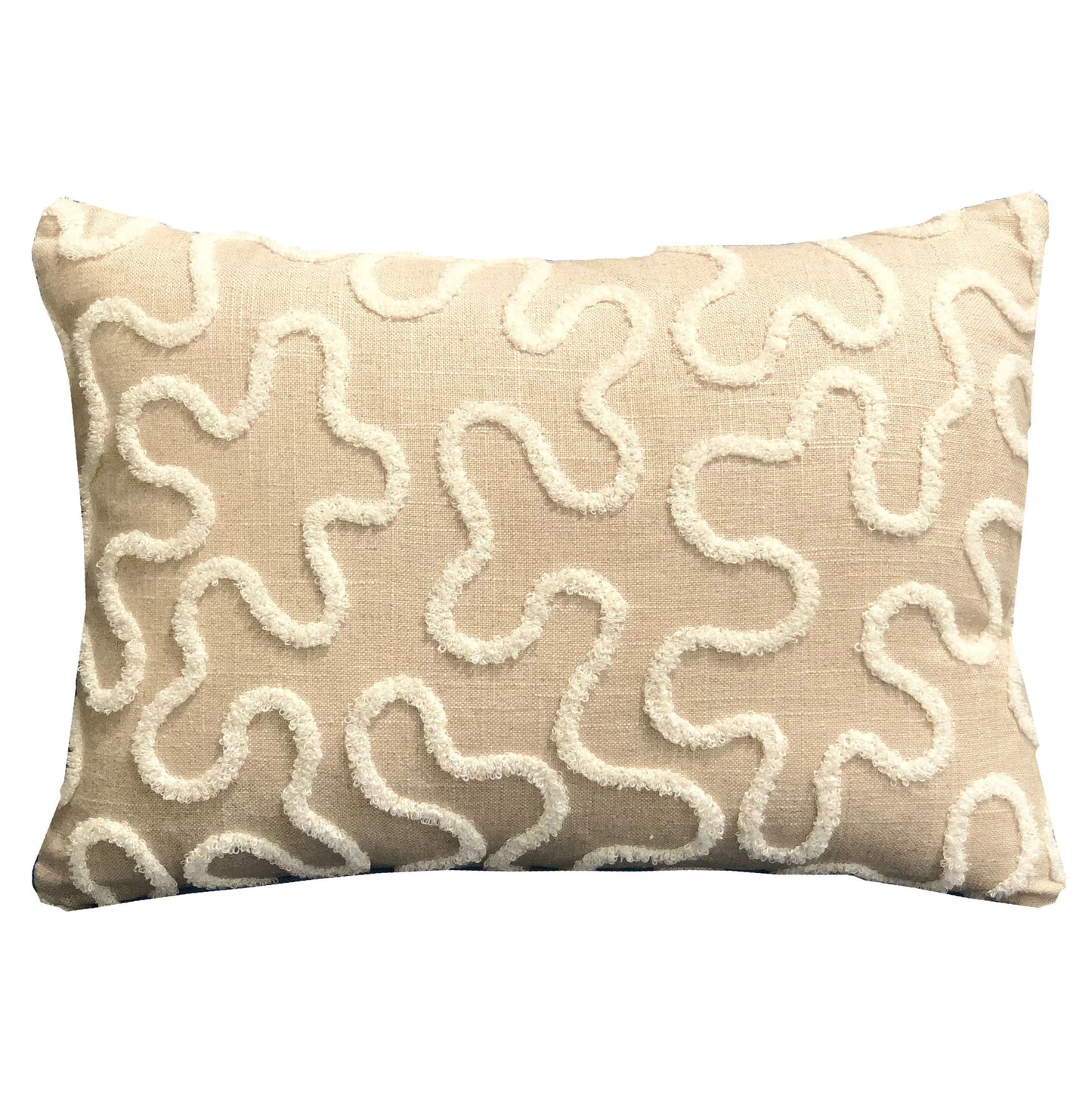 Chandra Taal Beige Geometric Luxury Throw Pillow