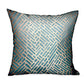 Golden Brick Blue Geometric Luxury Throw Pillow
