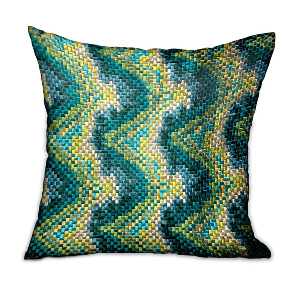 Montage Haven Green Geometric Luxury Throw Pillow