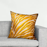 Mimosa Zebra  Orange Animal Motif Luxury Throw Pillow