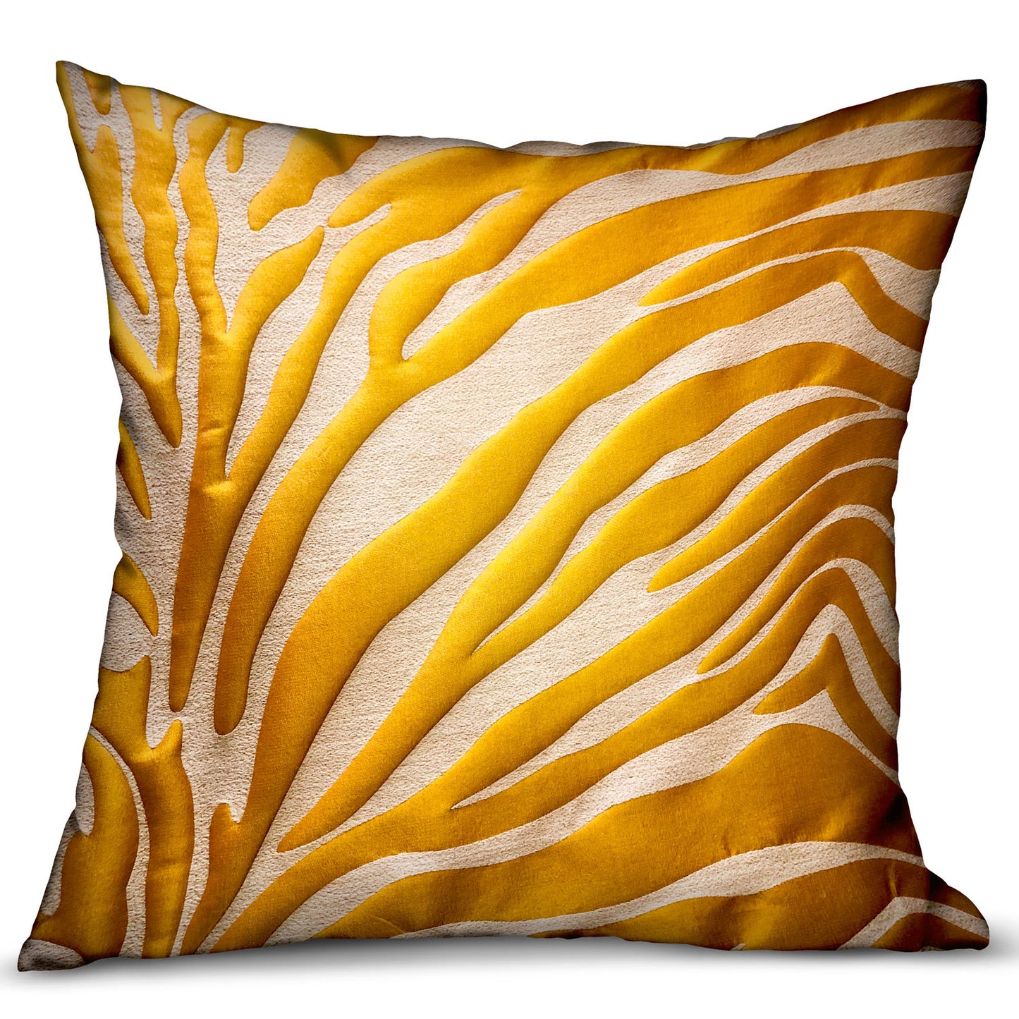 Mimosa Zebra  Orange Animal Motif Luxury Throw Pillow