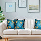 Bronze Blossom Blue Floral Luxury Throw Pillow